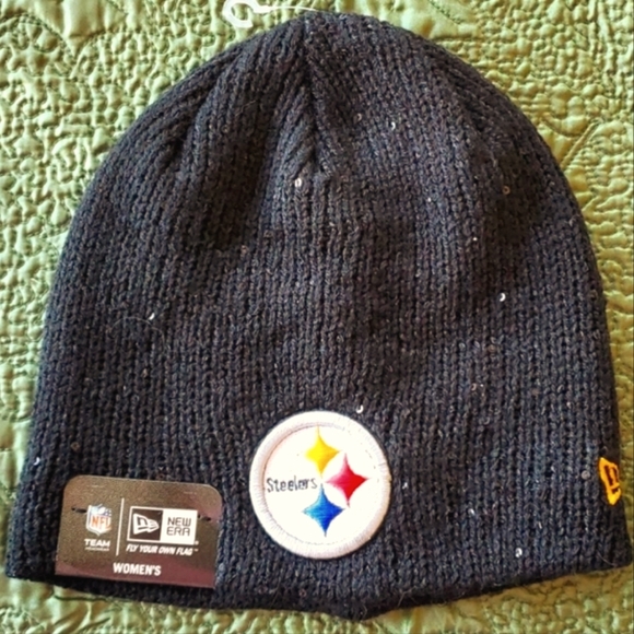 NFL Steelers Women's Black Sparkle Beanie New Era Cap Hat new with tags - Picture 2 of 5